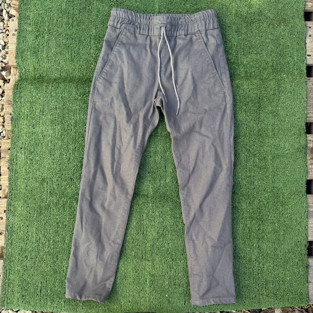 Bevy Flog Micro grid print Shelly Gray Elastic Pull on Pants Size 25